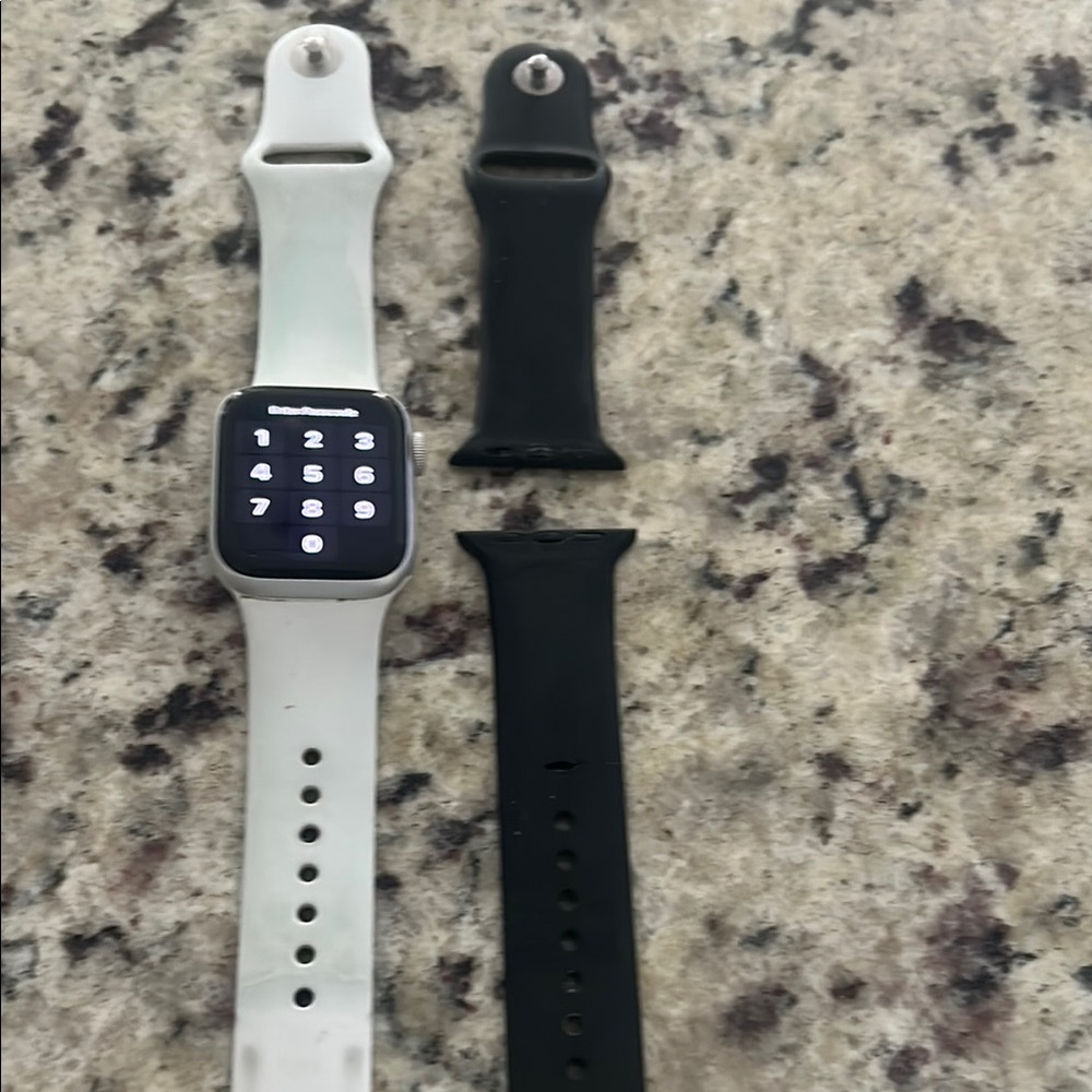 Apple Smartwatch with Black and White Bands